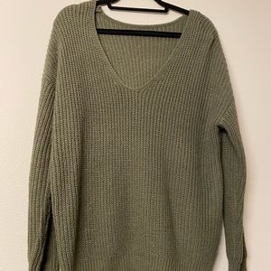 Green Knit Sweater.